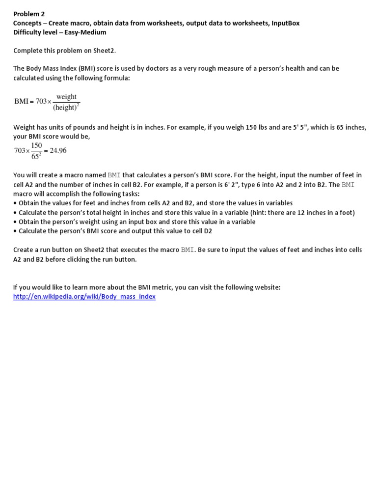 Bmi (Body Mass Index) | PDF
