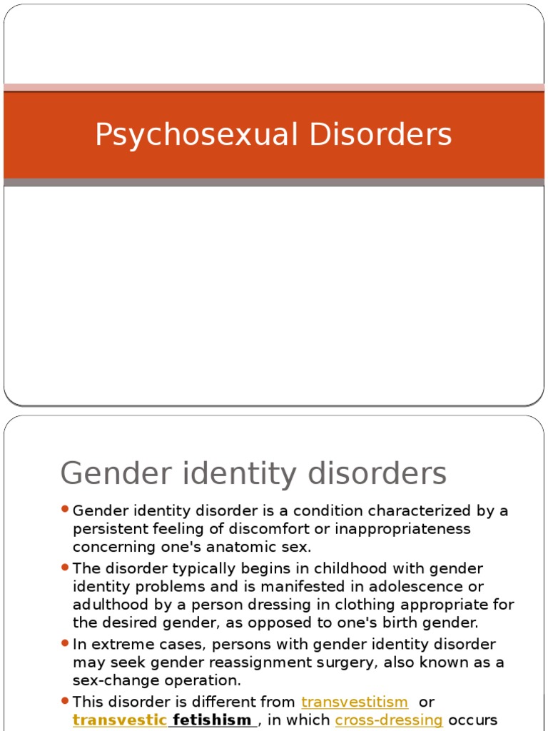 Psychosexual Disorders PDF Sexual Dysfunction Gender Identity image pic picture