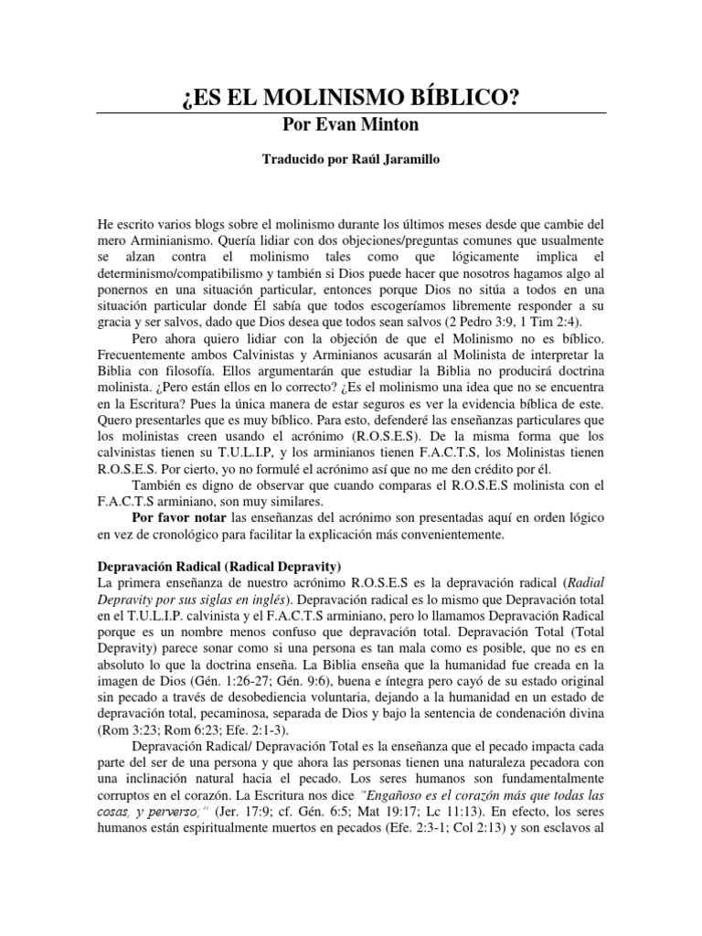 El Molinismo y su Base Bíblica | PDF | calvinismo | Arminianismo