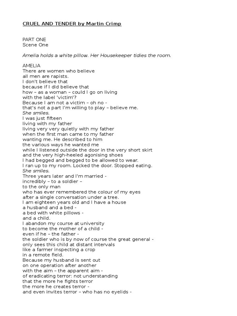 Cruel and Tender Martin Crimp Monologue PDF