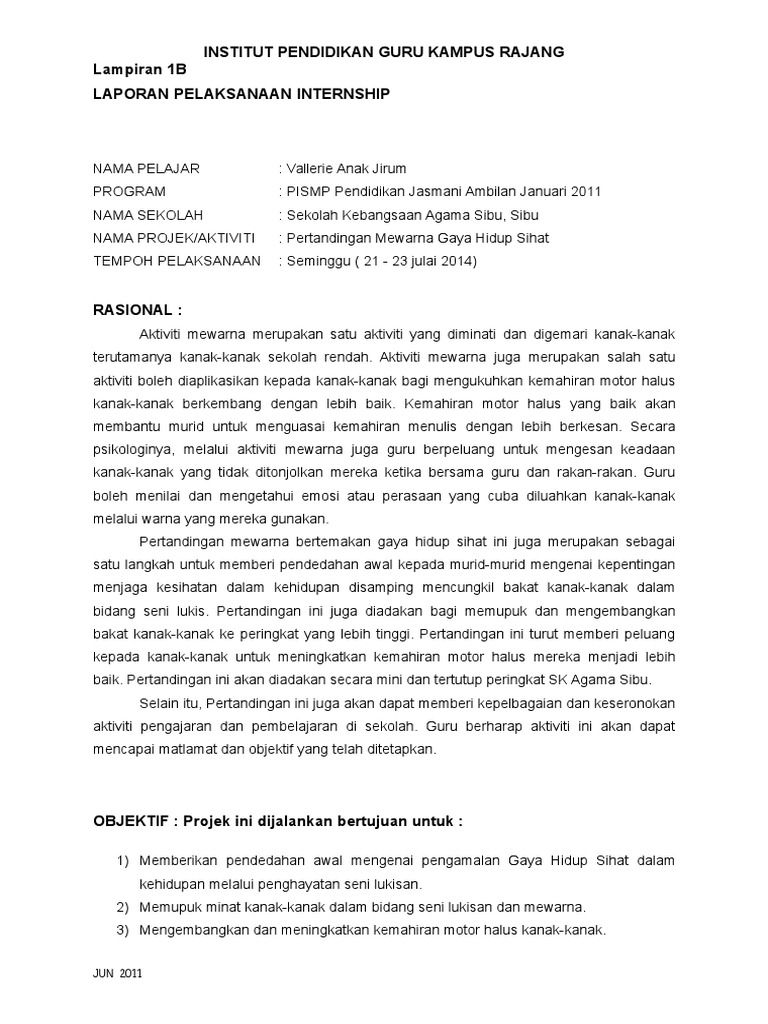Laporan Pertandingan Mewarna Pdf