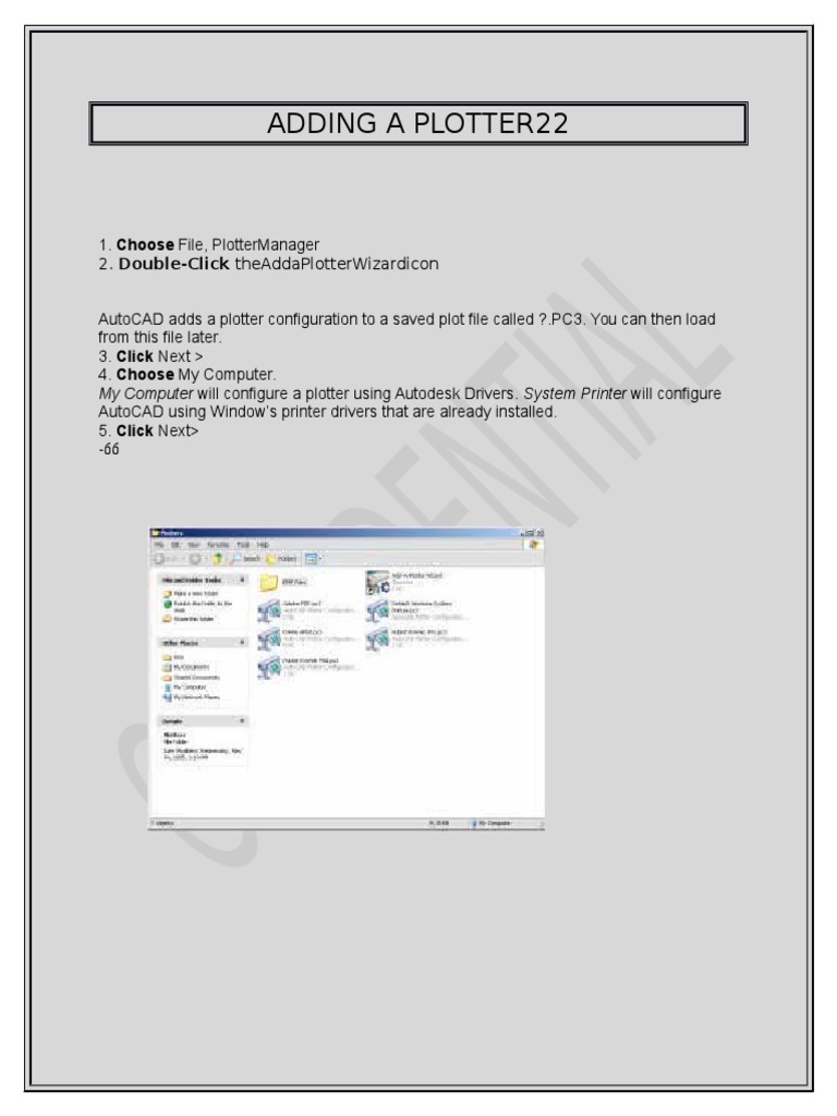 Adding A Plotter22: My Computer Will Configure A Plotter Using Autodesk ...