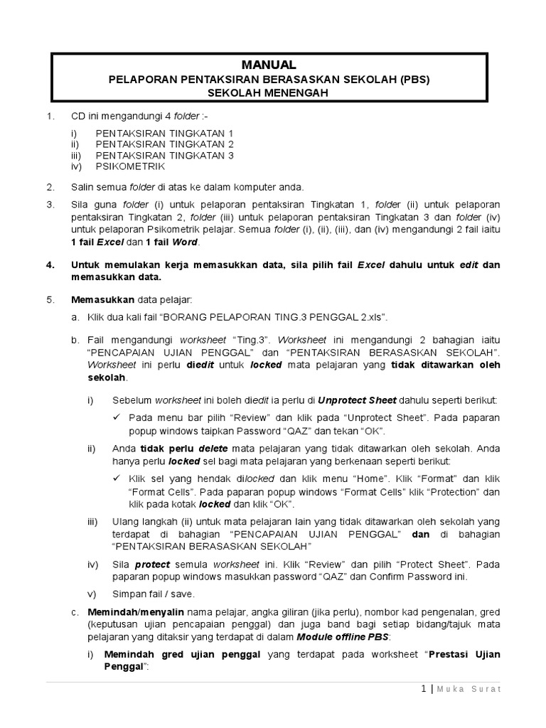 Manual Pelaporan Doc