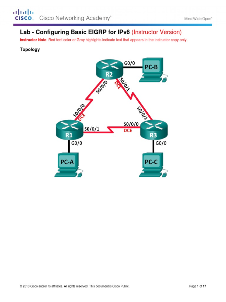 7.4.3.5 Lab - Configuring Basic EIGRP For IPv6 - ILM PDF | PDF | I Pv6 ...
