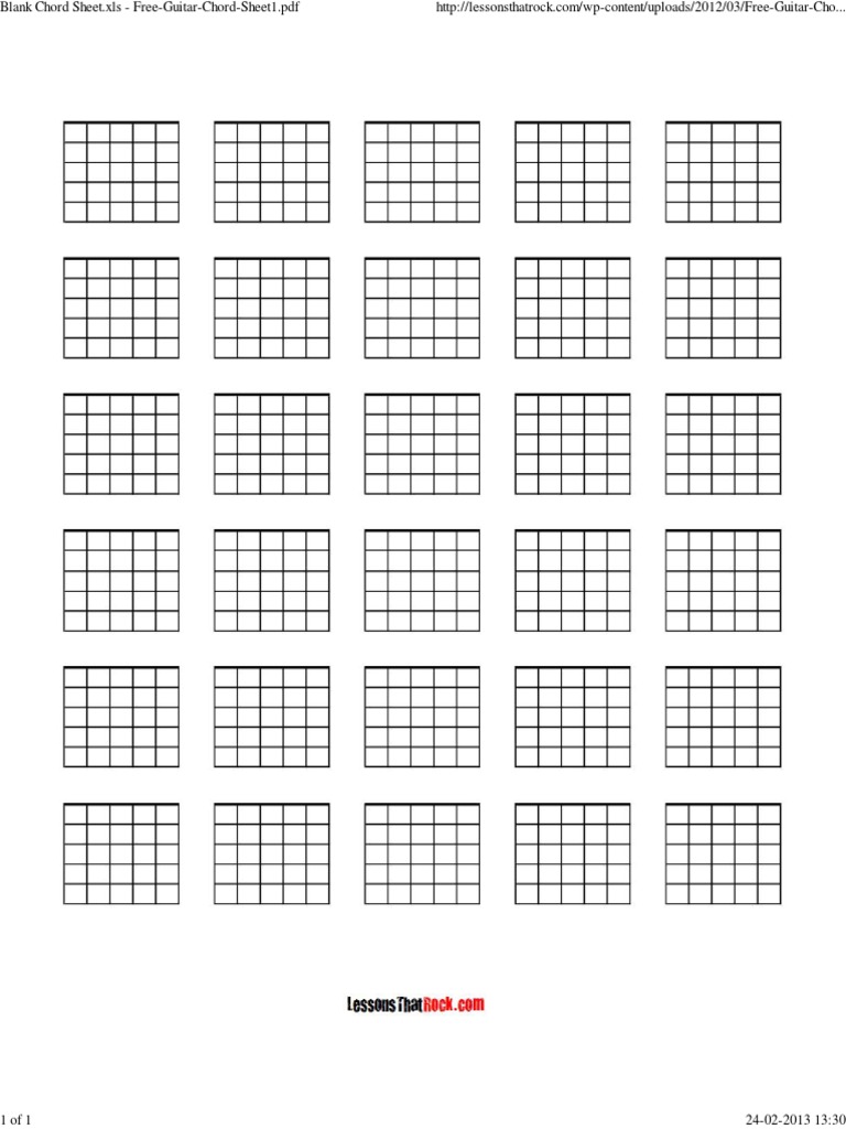 Blank Chord Sheet | PDF for Free Printable Blank Guitar Chord Charts
