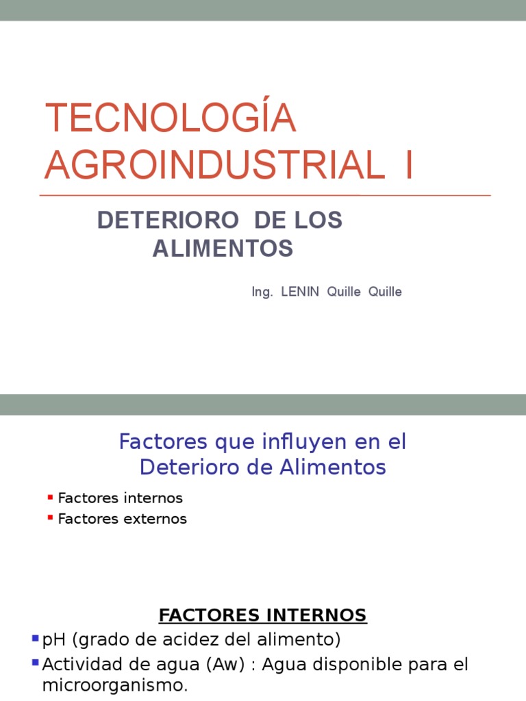 002 Deterioro de Los Alimentos | PDF | Alimentos | Carne