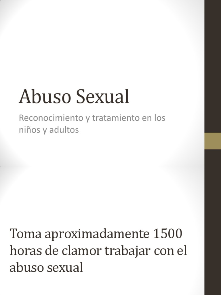 Abuso Sexual: Reconocimiento y Tratamiento | PDF | Ciencias sociales ...