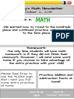 10-2 Math Newsletter