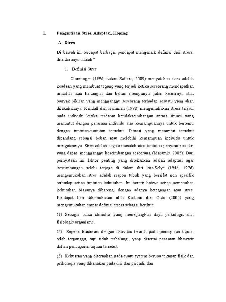 Lp Stres Adaptasi Koping Pdf