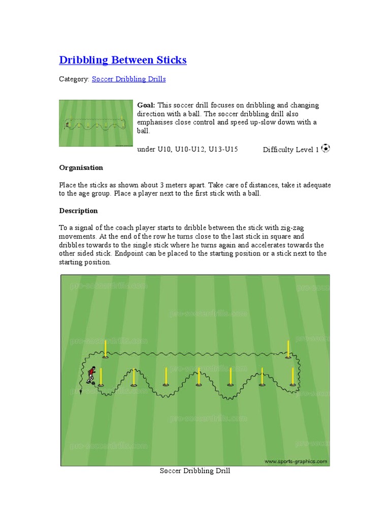 Dribbling Between Sticks Association Football Athletic Sports