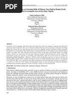 Effect of Storytelling on Listening Skills of Primary One Pupil in Ibadan North
