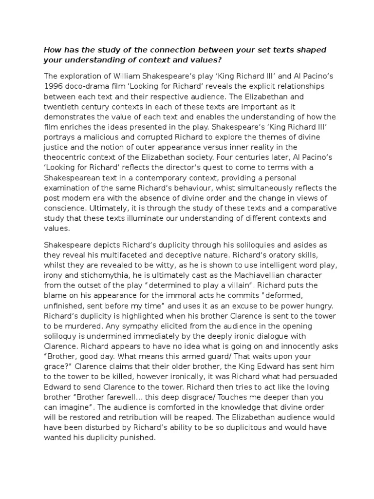 Essay On Corruption In Richard III
