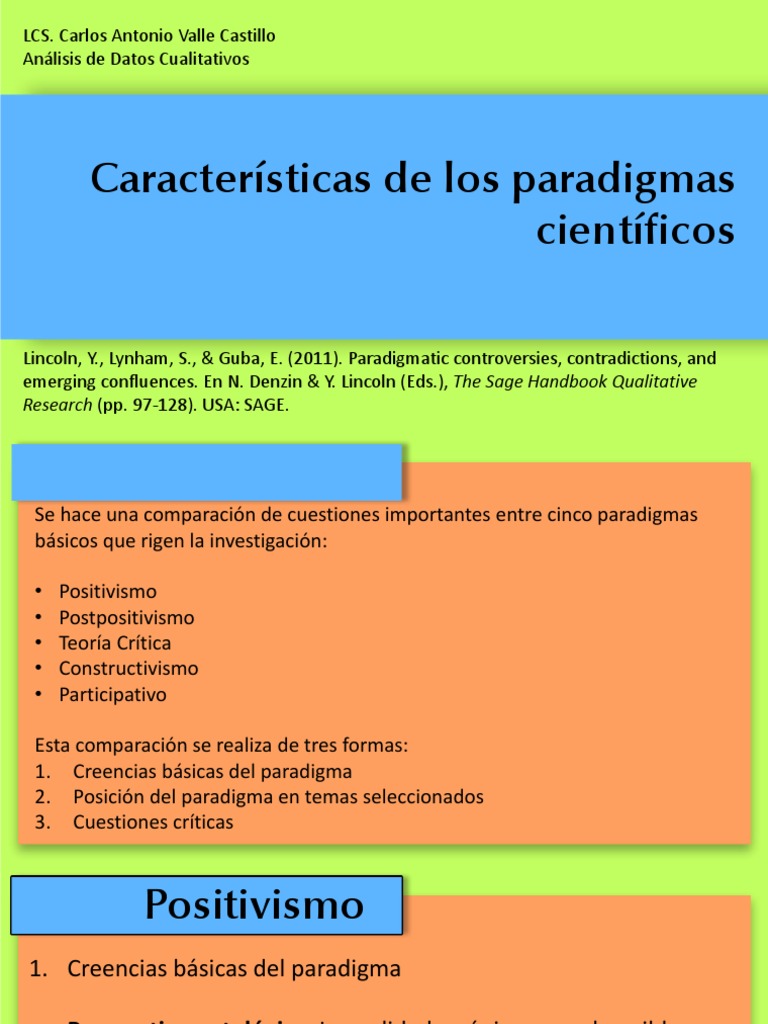 Características de los paradigmas que rigen la