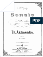 Akimenko - Violin Sonata No.1, Op.32 Score