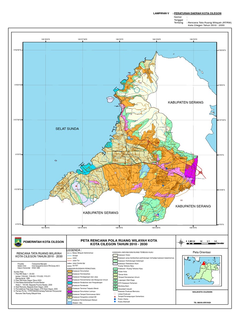 Peta RTRW Kota Cilegon 2010-2030 | PDF