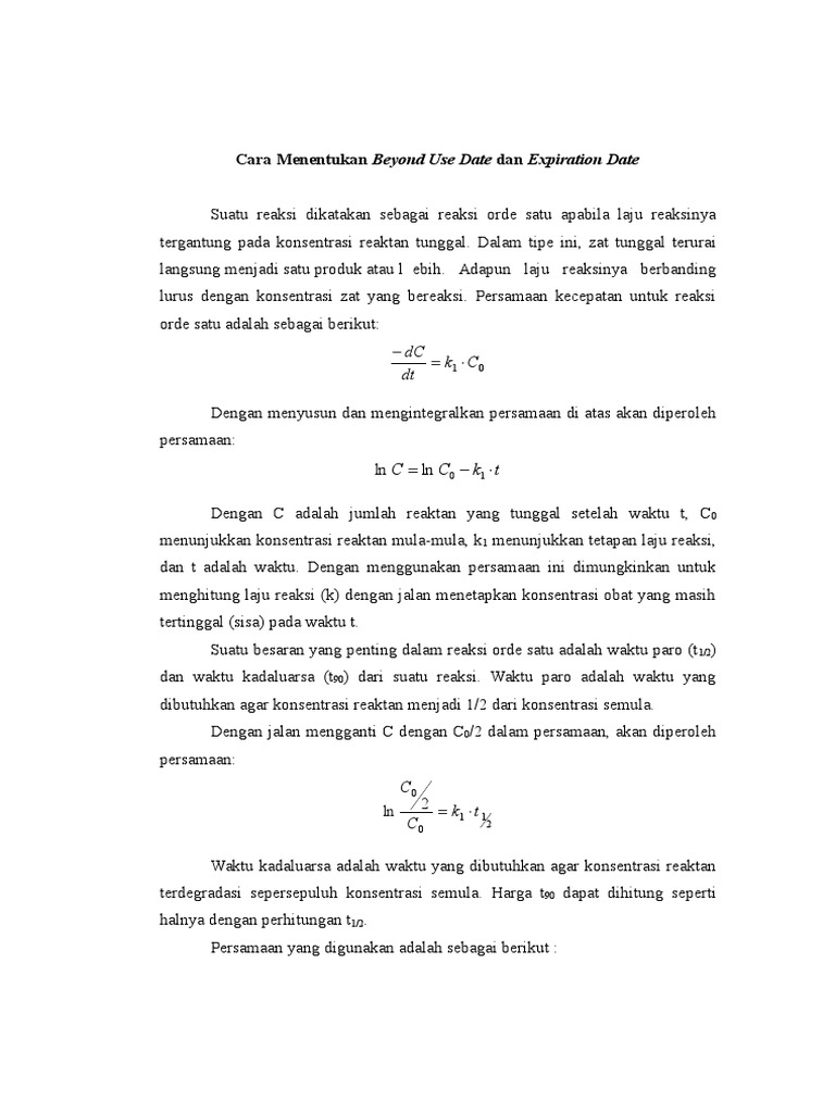 Cara Menentukan Beyond Use Date Dan Expiration Date PDF