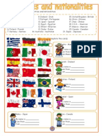 Match The Flags With The Countries and Nationalities