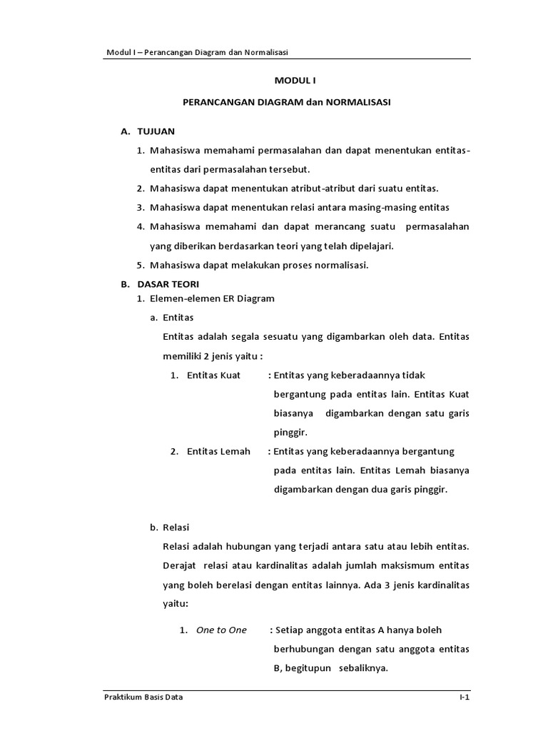 Diagram ER dan Normalisasi Basis Data | PDF