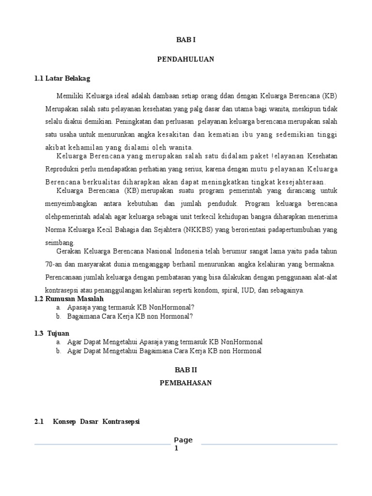 Makalah KB Non Hormonal. Baruu1 PDF