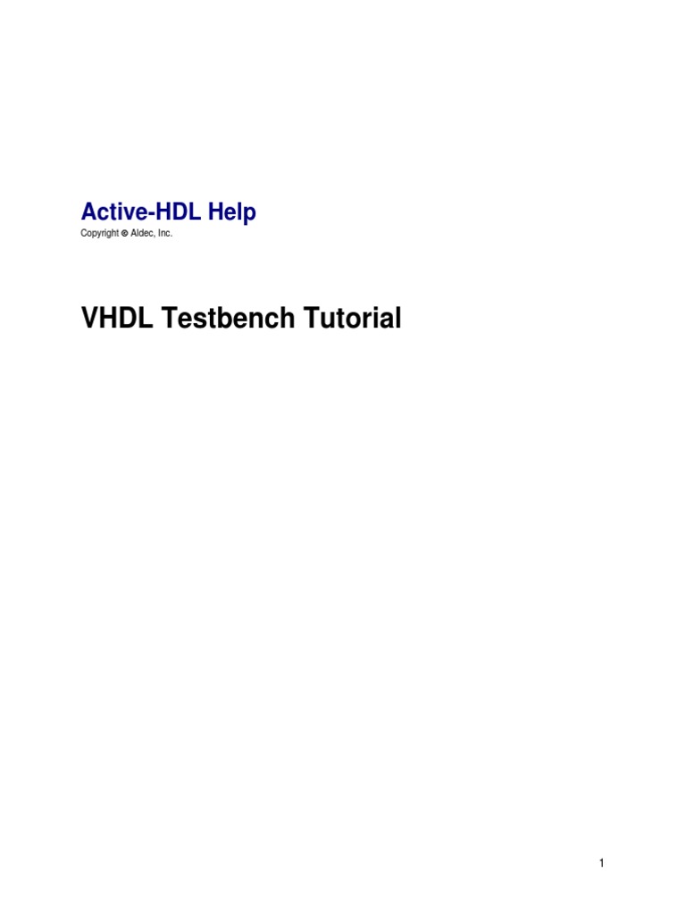 VHDL Testbench Tutorial | PDF | Vhdl | Button (Computing)