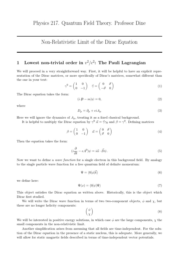 The Dirac Equation Pdf – Équation De Dirac Pdf – WRRVM
