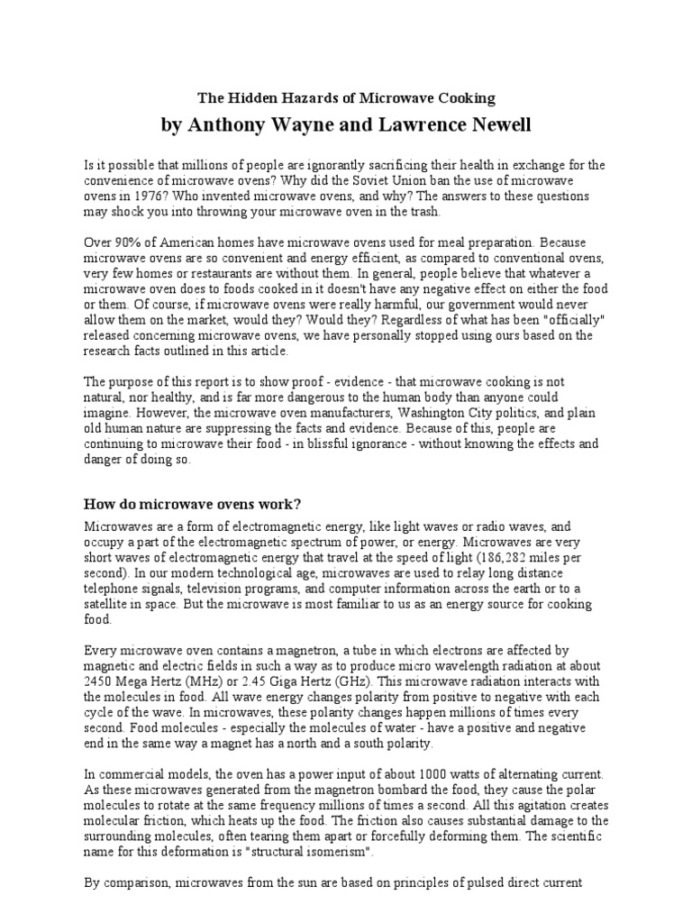 The Hidden Hazards of Microwave Cooking PDF