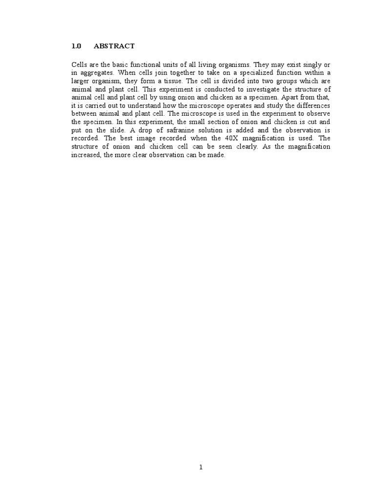 Comparing Animal and Plant Cells Under Microscope | PDF | Lens (Optics ...