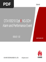 OTA105210 OptiX NG-SDH Alarm and Performance Event ISSUE 1.02