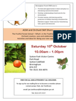 Saturday 10 October 10.00am - 1.00pm: AGM and Orchard Skill Share