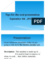 Tips For The Oral Presentation