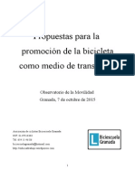 Propuestas para la promoción de la bicicleta como medio de transporte. Intervención de Biciescuela Granada en el Observatorio  de la Movilidad de Granada 