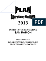 Plan Supervisin Monitoreo 2013