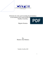 Estructura de Costos Para La Producción de Hortalizas en Invernaderos