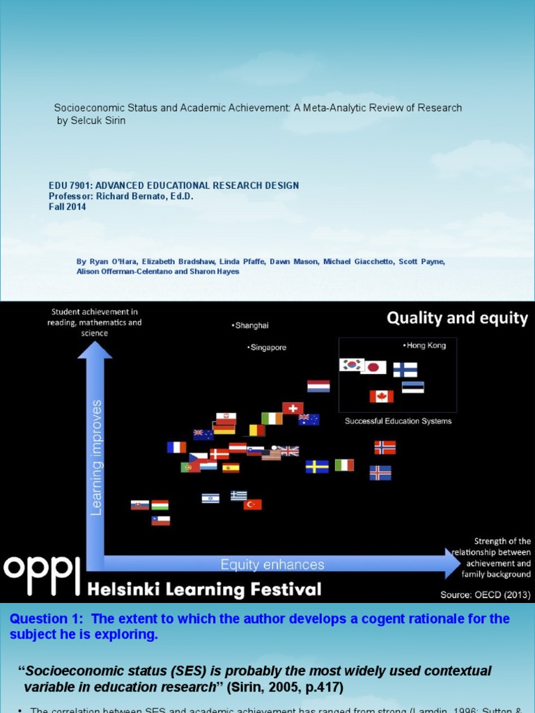 SES Impact on Academic Achievement | PDF | Effect Size | Meta Analysis
