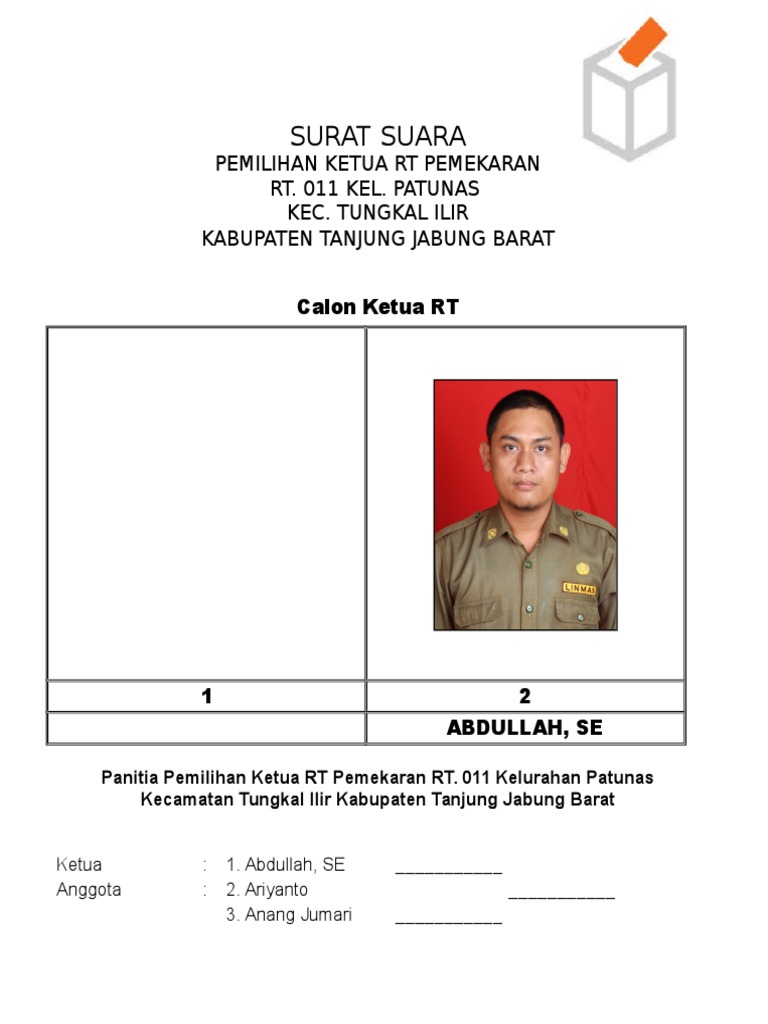 Surat Suara Pemilihan Rt Doc