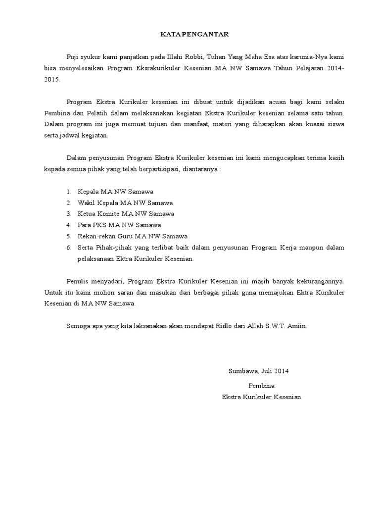 Program Kerja Ekskul Kesenian