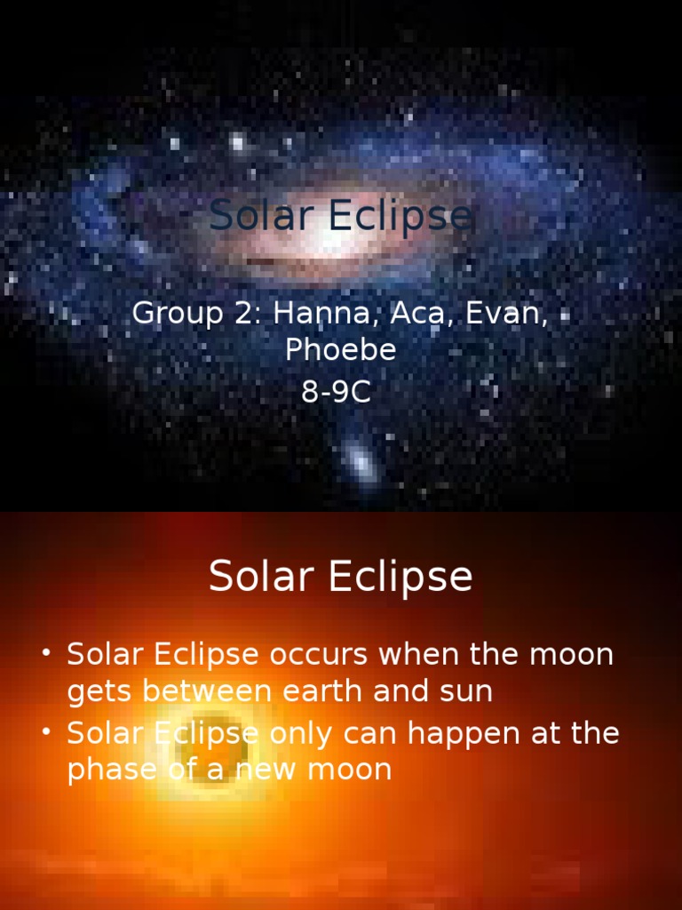 Solar Eclipse Group 2 | PDF
