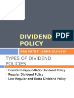 Dividend Policy: Isaa Ruth F. Lesma G14-0139
