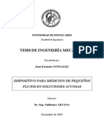       dispositivo para mediciones de pequeños flujos en soluciones acuosas