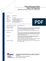 Spontaneous Reset and Loss of Configuration: Product Performance Notice Tellabs 6325 Edge Node