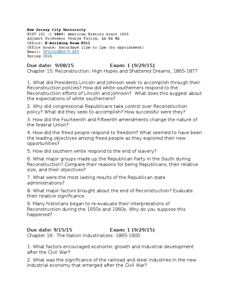 History Facts PDF Richard Nixon Reconstruction Era