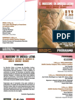 El Marxismo en América Latina (UNMSM, 8 y 9 de Julio). Programa