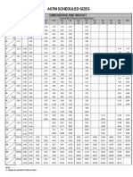 ASTM PIPE SCHEDULE SIZES AND WEIGHTS