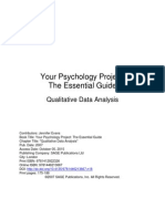 Evans, J. (2007) - Qualitative Data Analysis.