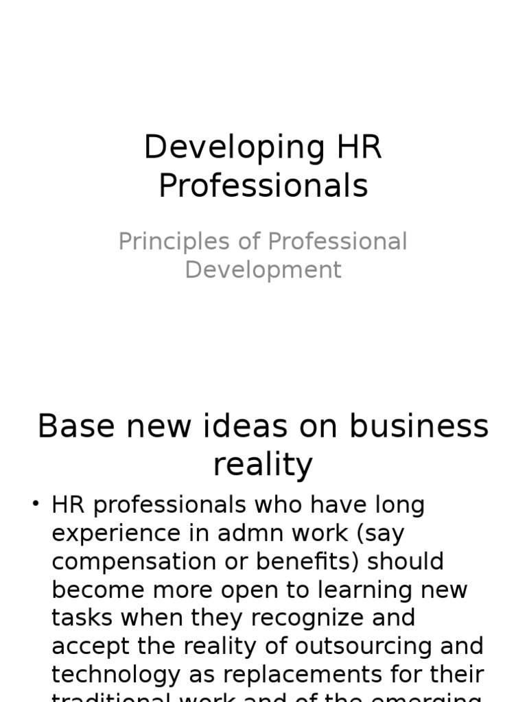 HR Professional Development Strategies | PDF