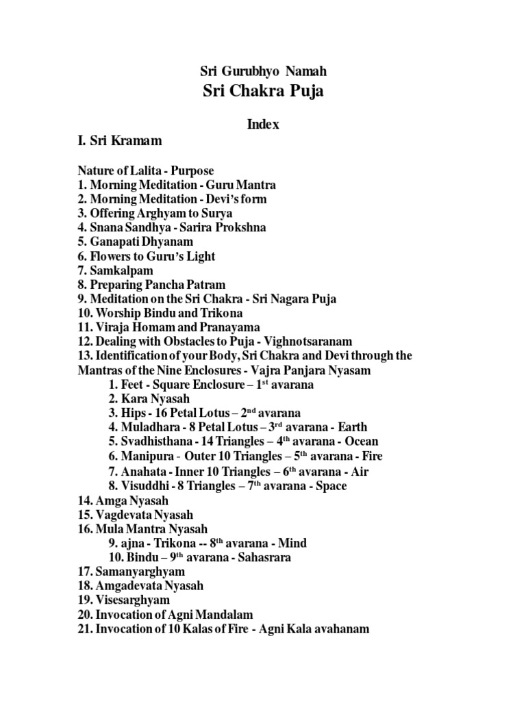 Sri Chakra Navavarana Puja Guide | PDF | Shiva | Hindu Philosophical ...