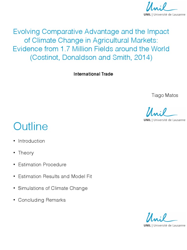 Climate Change & Global Agriculture Trade | PDF | Economic Model ...