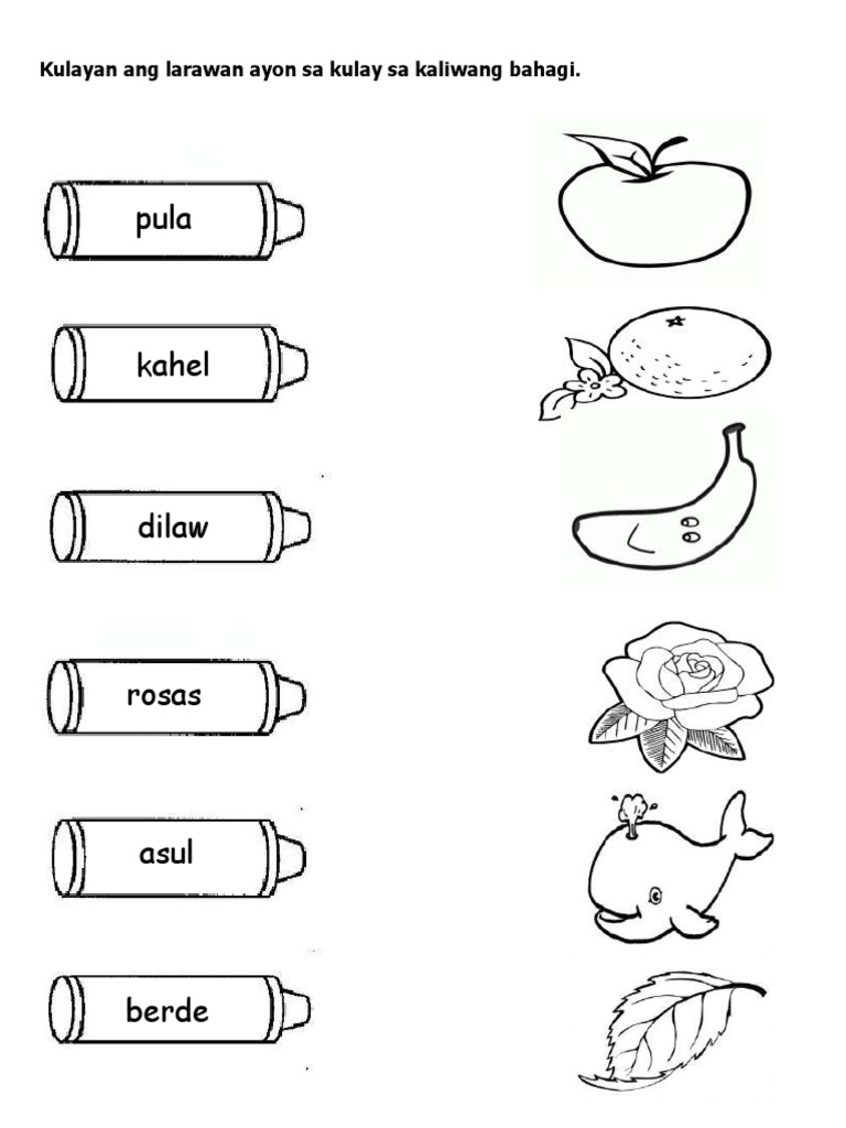 Worksheet For Grade 1 Filipino - Gambaran