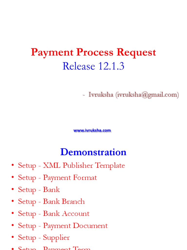 Oracle R12 Payment Process Setup Guide | PDF | Finance & Money Management