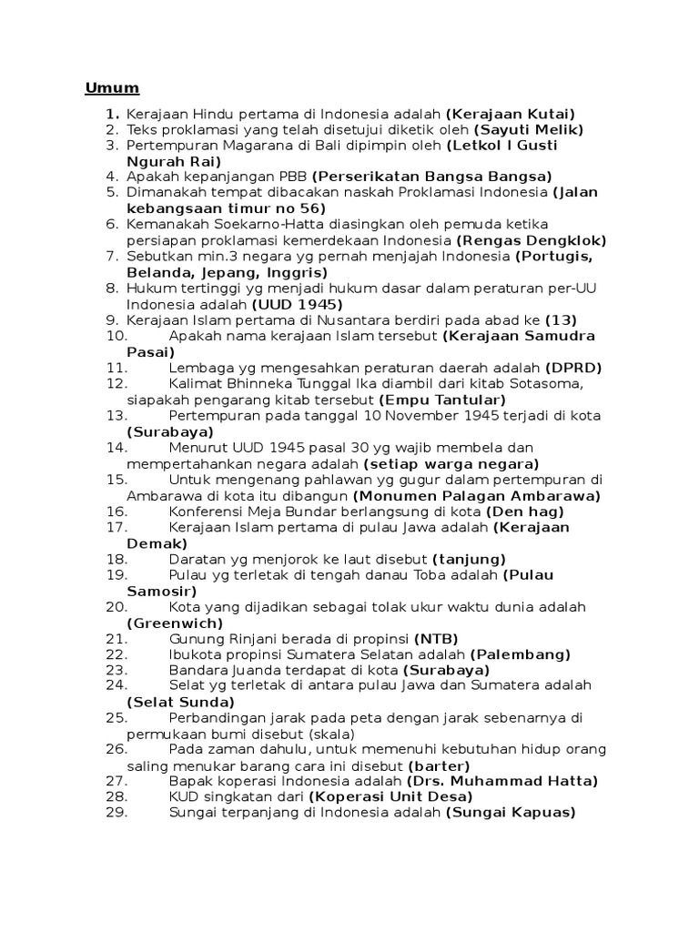 Soal Cerdas Cermat PDF